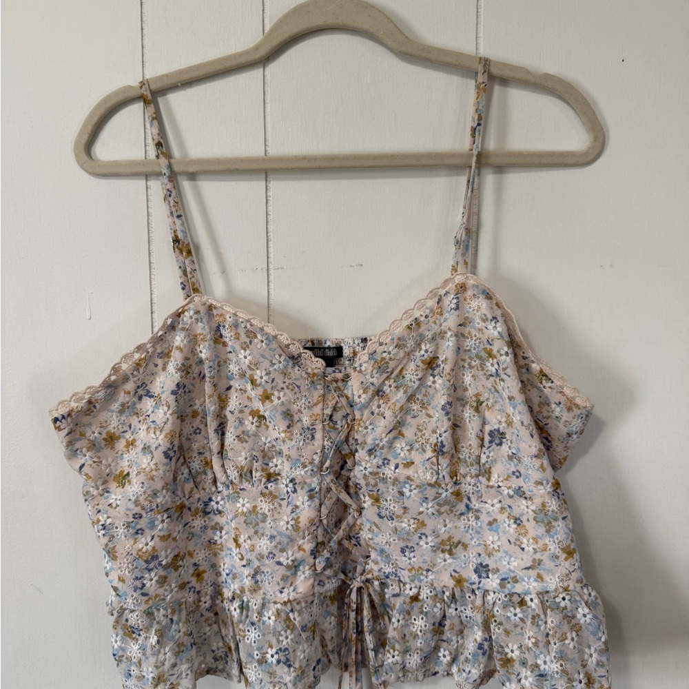 Wild Fable Cream Pink Ruched Camisole